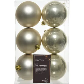 Decoris Bruchsichere Weihnachtskugeln Perle Mit Matt- Und Glanzfinish 8 Cm - 6 Stück