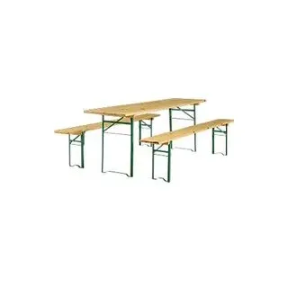 Festzeltgarnitur, 1 Tisch und 2 Bänke, extra groß, 3er-Set