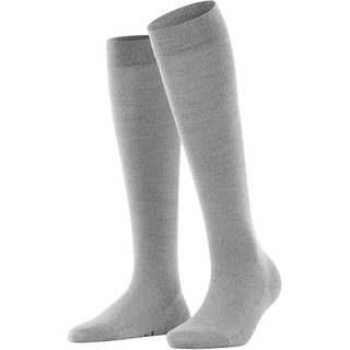 FALKE Damen Kniestrumpf - Softmerino KH, lange Socken, einfarbig Hellgrau 37-38