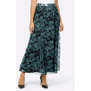 CREATION L A-Linien-Rock Damen Floral Schwarz/Petrol 20