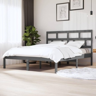 BaraSh Massivholzbett Grau 180x200 cm Bettgestell MöBelpalette Bett Holz Bed Frames Massivholzbett 3101235