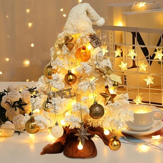 Mini Weihnachtsbaum Weihnachtsdeko Innen, 45cm Kleiner Weihnachtsbaum mit Drehbarer Spieluhr, LED Weihnachtsbaum mit Beleuchtung, Tannenbaum Christbaum Tischdeko Weihnachten Deko (Weihnachtsbaum)