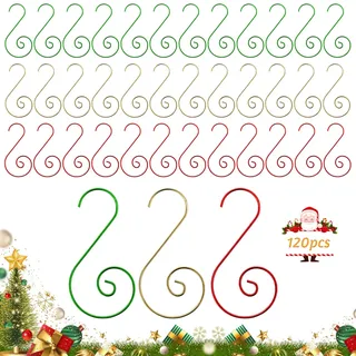 Aufhänger für Weihnachtskugeln, 120 PCS Christbaumkugel Aufhänger, Weihnachtskugel Haken, Christbaumkugeln Haken, Kugelaufhänger für Weihnachtsbäume, Girlanden, Weihnachtskugeln (E)