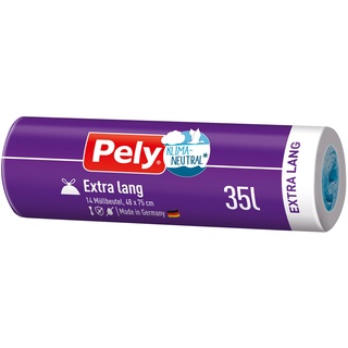 Pely Zugbandbeutel Extra lang 35 Liter klimaneutralisiert 14 Stück