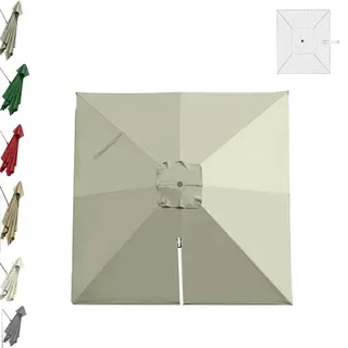 KPEGAXS Rechteckig Sonnenschirm Ersatzbezug 250x250cm Ampelschirm-Stoffbezug Für Garten Terrasse 8 Rippen Marktschirm Ersatz Baldachin UV-Schutz(Sand)