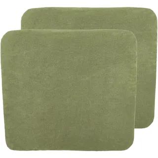 Meyco Baby Wickelauflagenbezug Frottee - 2er Pack - 85x75cm - Spannbetttuch Wickelunterlage - 80% Baumwolle - Oeko Tex zertifiziert - weich & hautfreundlich - waschmaschinenfest - Olive Grün