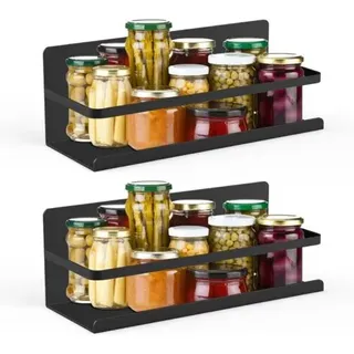 Magnetisches Gewürzregal Für Den Kühlschrank – 2 Gewürzhalter, Magnetisches Küchenregal, Kein Bohren Erforderlich, Ideal Für Kühlschränke Und Metalloberflächen