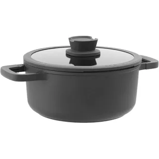 BergHOFF Leo Kochtopf groß (24x11cm) - 4,4l - Suppentopf PFAS frei - für alle Herdarten - Topf mit Deckel - Stone+
