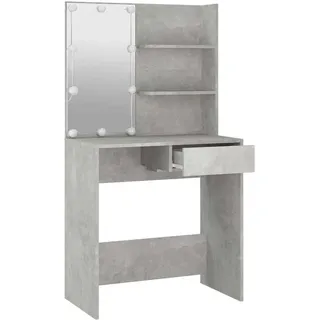 vidaXL Schminktisch mit LED Betongrau 74,5x40x141 cm
