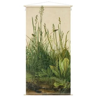 Bilderdepot24 Wandteppich modern Albrecht Dürer Gräser Vintage grün, rechteckig, Höhe: 2.6 mm, großes Wandbild aus Natur-Baumwolle Wandbehang Stoffbild Tuch Wollseil grün 145 cm x 290 cm x 2.6 mm