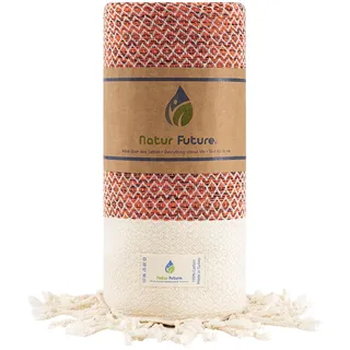 NATUR FUTURE Strandtuch Baumwolle Groß XXL Badetuch Handtuch Duschtuch Badehandtuch Hamamtuch Stranthandtuch Sporttuch Sarong Pareo Yoga Fouta Decke Saunatuch Spa (Orange, Juwel 100 x 200 cm)