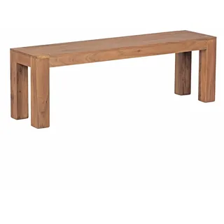 KADIMA DESIGN Sitzbank MUMBAI Holzbank Beige 140 x 45 x 35 cm
