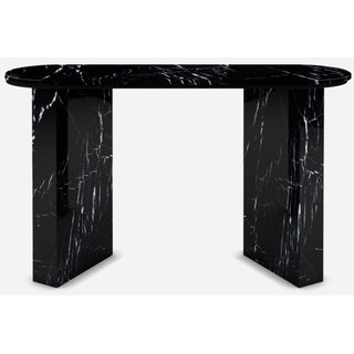 Casa Padrino Luxus Marmor Konsole Schwarz 150 x 45 x H. 90 cm - Moderner Konsolentisch aus hochwertigem Marmor - Luxus Möbel