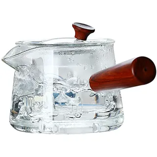 VALICLUD Teekanne mit Teesieb 500ml aus Glas, Hitzebeständig für Kaffee | Transparente Ausführung, Abnehmbares Sieb und Pflegeleichte Form, Geeignet für Blütentee und Zuhause