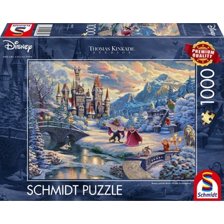 Schmidt Spiele GmbH Puzzle 1000 Teile Puzzle Disney Die Schöne und das Biest Winterabend 59671, 1000 Puzzleteile