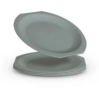 ProHome Kunststoff Teller Ø23 cm Grün 4er Pack