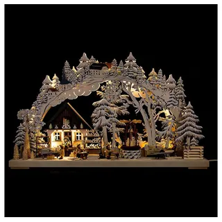 RATAGS Kunsthandwerk Schwibbogen 3D-Schwibbogen Kunsthandwerk aus dem Erzgebirge mit Raureif (72x43cm)