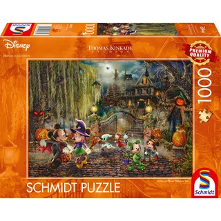Schmidt Spiele 58033 Thomas Kinkade, Disney, Mickey & Minnie Halloween Fun, 1000 Teile Puzzle