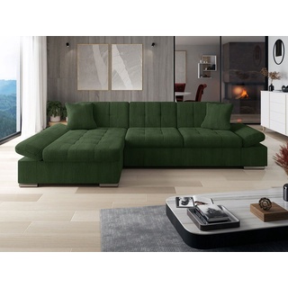 Mirjan24 Ecksofa »Malwi Cord«, mit Schlaffunktion und Bettkasten, mit Regulierbare Armlehnen Design Eckcouch, L-Form grün