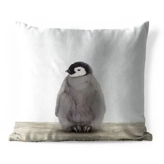 MuchoWow Dekokissen Kinder - Pinguin - Grau - Tiere - Mädchen - Jungen, Kissenbezüge, Kissenhülle, Kissen, Outdoor, 45x45 cm bunt 45 cm x 15 cm x 45 cm