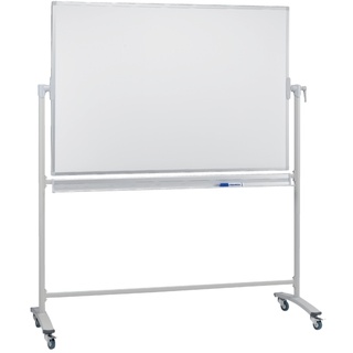 FRANKEN Mobiles Whiteboard 220 x 120 cm, doppelseitig, lackiert, magnetisch, beschreibbar, trocken abwischbar, Whiteboard mit Ständer und Rollen