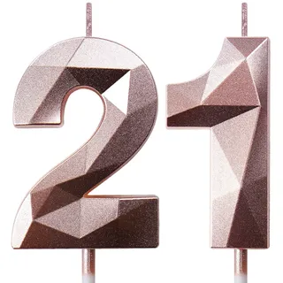 Geburtstagskerzen Zahlen Kerze 21 Tortendeko 21. Geburtstag Kerzen Geburtstag Roségold Zahlen Geburtstagskerzen für Torte