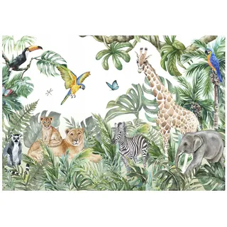 WallArena Fototapete Kinderzimmer Tiere Wald Vlies Tapete 300x210