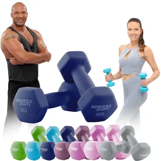 MIWEBA Neopren Gymnastikhanteln 2er-Set NKH100 3 kg königsblau