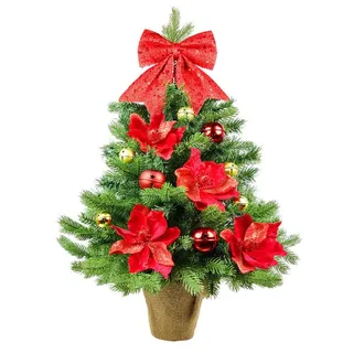 Laalu Weihnachtsbaum, Grün, Rot, Gold, Kunststoff, Tanne, 60 cm, Dekoration, Weihnachtsdekoration, Weihnachtsbäume & Zubehör