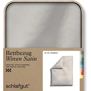 Schlafgut Bettbezug Woven Satin, (1 St), besonders dicht gewebt, Mix & Match: passender Kissenbezug erhältlich beige 155 cm x 220 cm