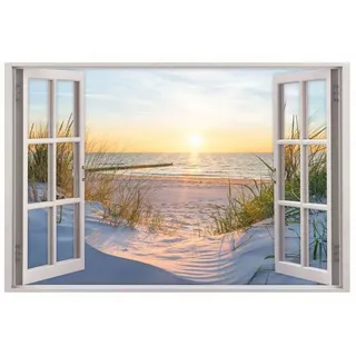 nikima Wandtattoo 153 Wandtattoo Fenster - Ostseestrand Maritim - Größe 750 x 500 mm (PVC-Folie), in 5 vers. Größen bunt 75 cm x 50 cm x 50 cm