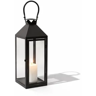 Mojawo Laterne Glas, Metall 54x18x18 cm Lieferumfang: 1 Stück Schwarz