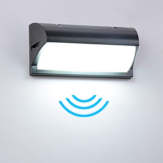 Midore LED Außenleuchte mit Bewegungsmelder 18W IP65 Außenlampe Sensor Modern Wandbeleuchtung Aluminium Wandlampe für Terrasse, Garten, Korridor, Balkone