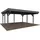 Doppel-Carport 555 x 372 cm Dunkelgrau lackiert