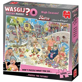 Wasgij Jumbo 1110100580 - Wasgij Retro Destiny 8, High Season, Hochsaison, Comic-Puzzle, 1000 Teile