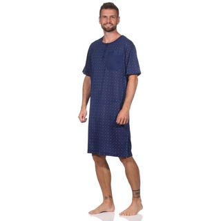 EloModa Nachthemd Herren Nachthemd Sommer Sleepshirt, Gr. M L XL XXL (1-tlg) blau L