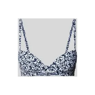 Bikini-Oberteil mit floralem Allover-Print Modell 'CALUSA BEACH', Marine, 42A