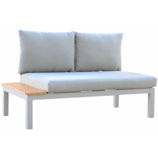Gartensofa 2 Sitzplätze Chillvert Bérgamo Aluminium 138,2x76,6x73 cm Grau mit Integriertem Tisch und Kissen