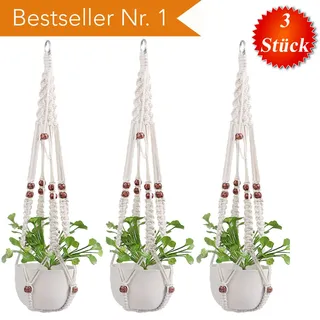 Premium Makramee Blumenampel Blumentopf Garten Balkon BOHO Hängeampel Wandbehang