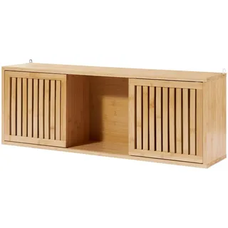 [en.casa] Wandregal Ypäjä 93 x 20 x 33 cm Bambus/beige