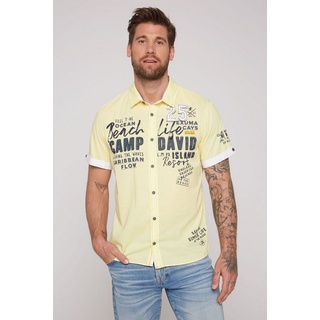 CAMP DAVID Kurzarmhemd aus Baumwolle gelb