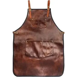 Kochschürze Für Damen Und Herren, Wasserdichte Lederschürze Mit Taschen Und Gekreuzten Riemen Für Küche, Grill, Friseursalon, Barista, Schürze Für Manuelle Arbeiten (stil 1)