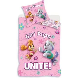 PAW PATROL Babybettwäsche Baby Bettwäsche-Set Paw Patrol rosa 100 x 135 und 40 x 60 cm, 1 teilig, Langlebig rosa