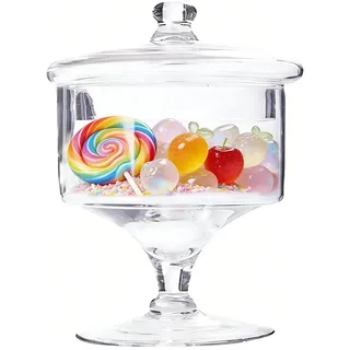 FCQLFYF Candy Bar Gläser,Glas Vorratsdosen,Deckel Bonbonglas Aus Glas,Bonbondose Vorratsdose,Für Süßigkeiten,Schokolade,Kekse,Nüsse,Früchte,Schmuckstücke,Juwelen