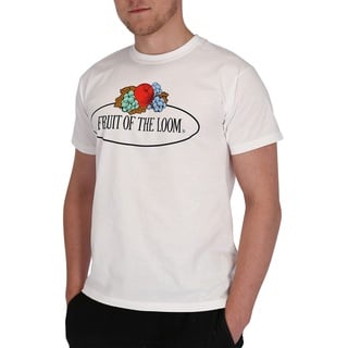 Fruit of the Loom Basic T-Shirt mit Logo-Print, weiß, XL