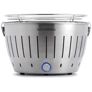 LotusGrill Classic Edelstahl G340 der raucharme Holzkohlegrill mit USB-Anschluss