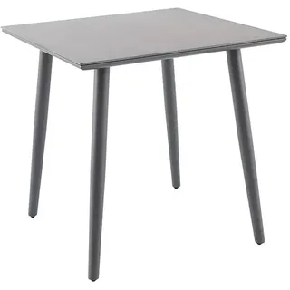 Sunfun Solo Balkontisch  (L x B x H: 74 x 74 x 74 cm, Aluminium, Sintered Stone, Quadratisch, Night-Grey)