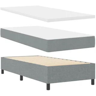 vidaXL Boxspringbett 90 x 200 cm Hellgrau