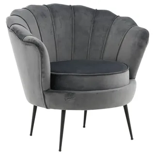 Livetastic Sessel Calais Samt 83 x 76 x 77 cm Dunkelgrau