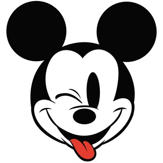KOMAR Fototapete "Mickey Head Optimism" Tapeten 125x125 cm (Breite x Höhe), rund und selbstklebend Gr. B/L: 125 m x 125 m, Rollen: 1 St., rot (rot, schwarz, weiß) Fototapeten Comic